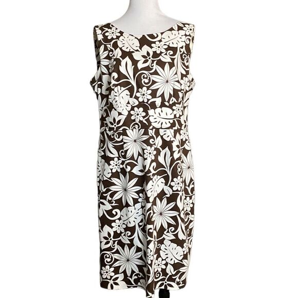 Signature London Style dress Aloha Brown Hawaiian Tie Back - Picture 1 of 10
